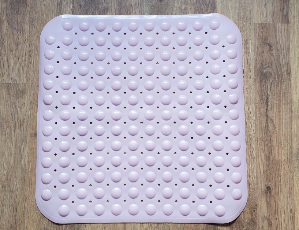 Коврик для ванной резиновый BISK на присосках 53х54 см розовый