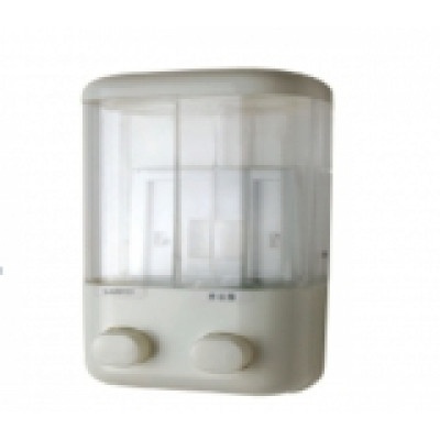 Дозатор для жидкого мыла двойной 500 мл пластик белый (MJ9018)