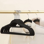 Вешалка-плечики для одежды велюр (5шт) бежевые- фото2