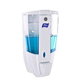 Дозатор для жидкого мыла 450 мл прозрачный с белым TP-190