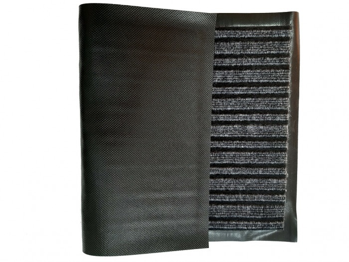 Коврик придверный грязезащитный 90х150 см Floor mat (Атлас) серый - фото