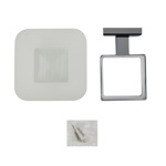 Мыльница стеклянная с креплением к стене на квадратном основании, цвет ХРОМ 84004								- фото3