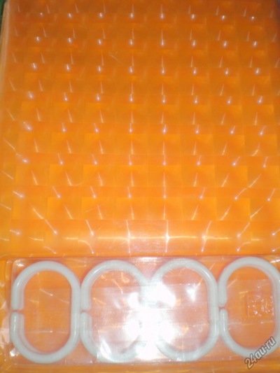 Штора для ванной винил 3D оранжевая 180*180 Savol - фото