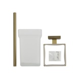 Ёрш для унитаза GFmark стеклянный к стене с квадратным основанием, цвет золото матовое 93162									- фото3