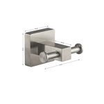 Крючок двойной GFmark из нержавещей стали матовой на квадратном основании 87114 - фото3