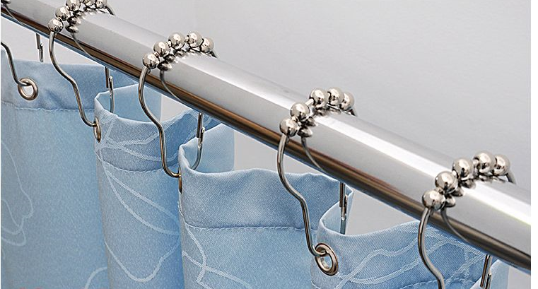 Кольца для шторы в ванную Piercing металлические хром