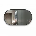 Зеркало с фоновой подсветкой, сенсорной кнопкой и УФ-окантовкой Seoul black 9050s-6 (90*50 см) – холодный свет- фото2