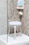 Табурет для ванной Primanova с поворотным сиденьем (на 360 градусов), белый M-KV27-01- фото