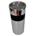 Урна с пепельницей ПРЕМИУМ 26 литров из нержавеющей стали САНАКС, 4018- фото