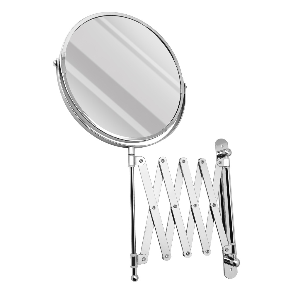 Зеркало косметическое настенное большое, гармошка, нержавейка хромированная САНАКС 75269-1- фото2