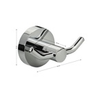 Крючок двойной GFmark на круглом основании, цвет ХРОМ 79114- фото2