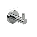 Крючок одинарный GFmark на круглом основании, цвет ХРОМ 79113- фото2