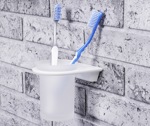 Стакан для зубных щеток стеклянный WasserKraft Kammel K-8328WHITE- фото