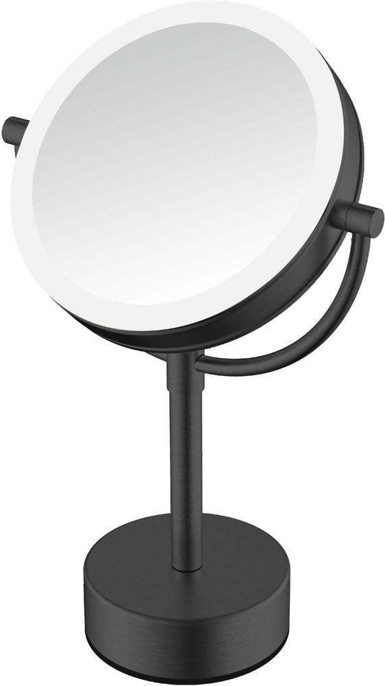 Зеркало косметическое настольное с подсветкой JAVA S-M221H черное - фото