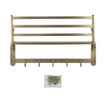 GFmark Полка для полотенца складная с крючками, нержавейка матовое золото, 60 см, 1040-MG- фото3