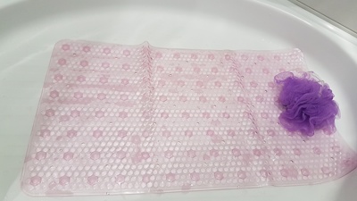 Коврик резиновый в ванну ZALEL без рисунка BR-6939D розовый - фото2