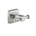 Крючок двойной GFmark из нержавещей стали матовой на квадратном основании 87114 - фото