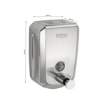 Дозатор для жидкого мыла и антисептиков BRIMIX 643, 500 мл нержавеющая сталь- фото2