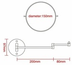 Зеркало косметическое FRAP F6106 d15 см  к стене- фото5