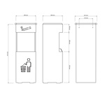 Урна с пепельницей 24 литра, металлическая, цвет СЕРЫЙ САНАКС, 2026																						- фото2