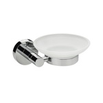 Мыльница стеклянная с креплением к стене на круглом основании, цвет ХРОМ GFmark 79004- фото