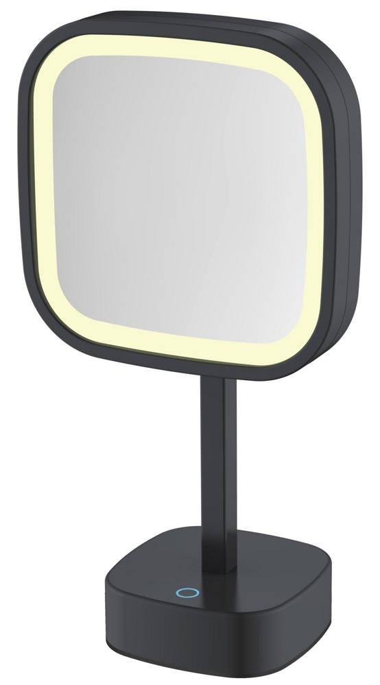 Зеркало косметическое настольное с подсветкой JAVA S-M331H черное - фото