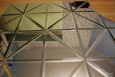 Зеркало 250*250 мм с фацетом треугольник Алмаз-Люкс ДЗ-06 6шт - фото2