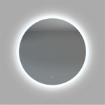 Зеркало с фоново-фронтальной подсветкой, с сенсорной кнопкой Foster 70s-6 ( D 69 см) в светопропускающем коробе- холодный свет- фото2