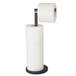 Стойка для туалетной бумаги напольная с крючком черная SP-5 Black- фото2