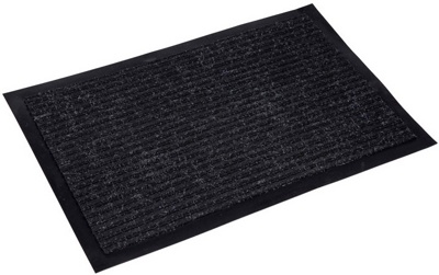 Коврик придверный грязезащитный 80х120 см РЕБРИСТЫЙ черный - фото