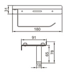 Держатель туалетной бумаги с полочкой нержавеющая сталь L506A Ledeme- фото3
