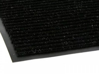 Коврик придверный грязезащитный 60х90 см ребристый черный 20301 - фото