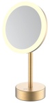 Зеркало косметическое настольное с подсветкой JAVA S-M551LB золото мат.- фото