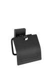 Держатель туалетной бумаги с крышкой Rainbowl Cube черный (2742-BP)- фото