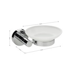 Мыльница стеклянная с креплением к стене на круглом основании, цвет ХРОМ GFmark 79004- фото2