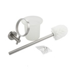 Ёрш для унитаза GFmark стеклянный  к стене, из нержавеющей стали мат, 80162									- фото3