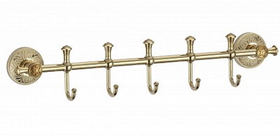 Планка с крючками (5 крючков) золото Savol S-005875B - фото