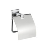 Держатель туалетной бумаги с экраном на квадратном основании хром GFmark, 84003								- фото
