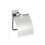 Держатель туалетной бумаги с экраном на квадратном основании хром GFmark, 84003								- фото2