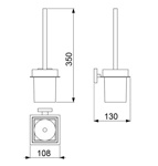 Ерш к стене керамика квадрат черный Rainbowl Cube (2790-3BP)- фото2