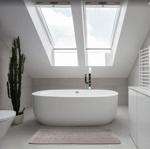 Коврик для ванной Primanova хлопок Круг 100х60, 50х60 / GM_3_B28 (серый)- фото3