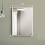 Зеркало в белом профиле 17 мм Алмаз-Люкс M-397 700x500- фото2