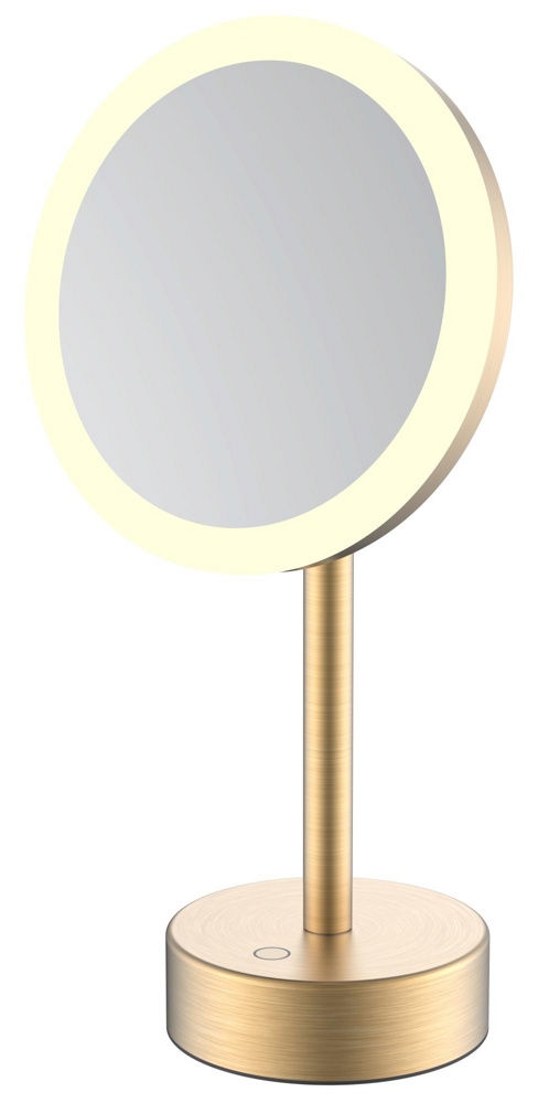 Зеркало косметическое настольное с подсветкой JAVA S-M551LB золото мат. - фото