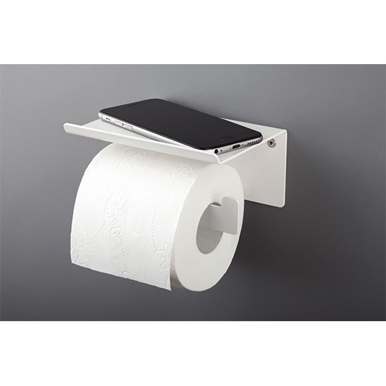 Держатель туалетной бумаги с полочкой Deante Mokko Bianco белый ADM_A221 - фото2
