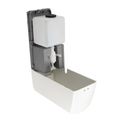 Дозатор сенсорный к стене для жидкого мыла  пластик белый окошко капля 1000 мл, Gfmark  683- фото2