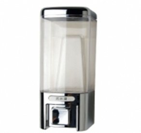 Дозатор для жидкого мыла и дезсредства 480 мл пластик хром (MJ9020C)  - фото