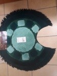 Коврик круг d 70 см с вырезом под унитаз темно-зеленый- фото2