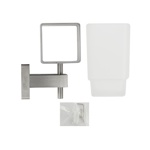Стакан стеклянный с квадратным основанием из нержавеющей стали GFmark 87005- фото3