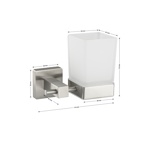 Стакан стеклянный с квадратным основанием из нержавеющей стали GFmark 87005- фото2