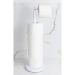 Стойка для туалетной бумаги напольная с крючком белая SP-5 White- фото4